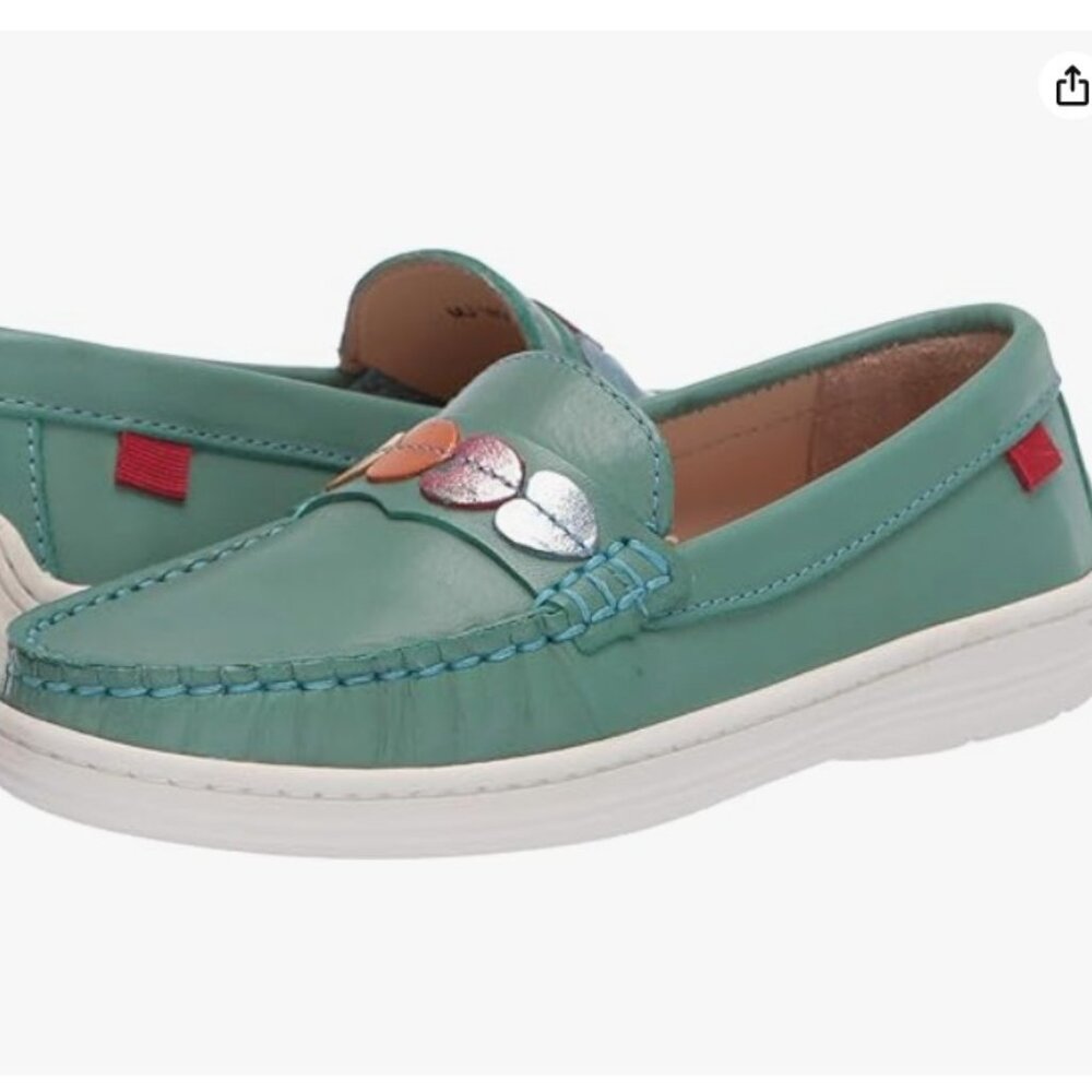 MARC JOSEPH NEW YORK Uni Kid's Leather Made in Brazil Heart Detail Penny Loafer